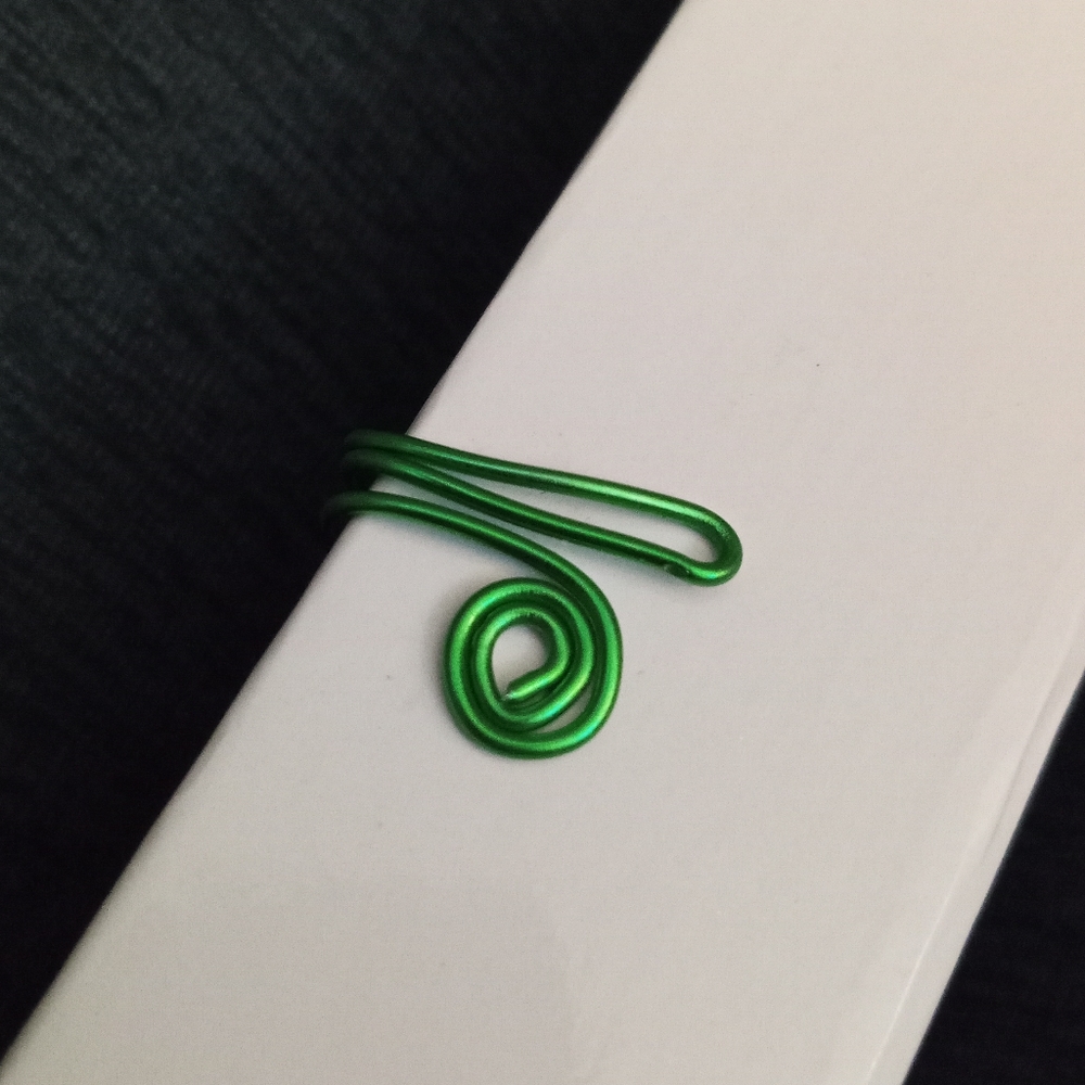Hand Crafted Lime Green statement ear cuff ear crawler spiral earring New